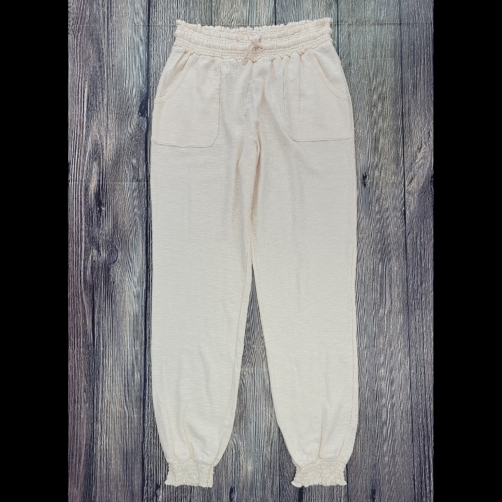 Hello Nite NWT Thermal Tie Waist Jogger Pants in Natural Cream